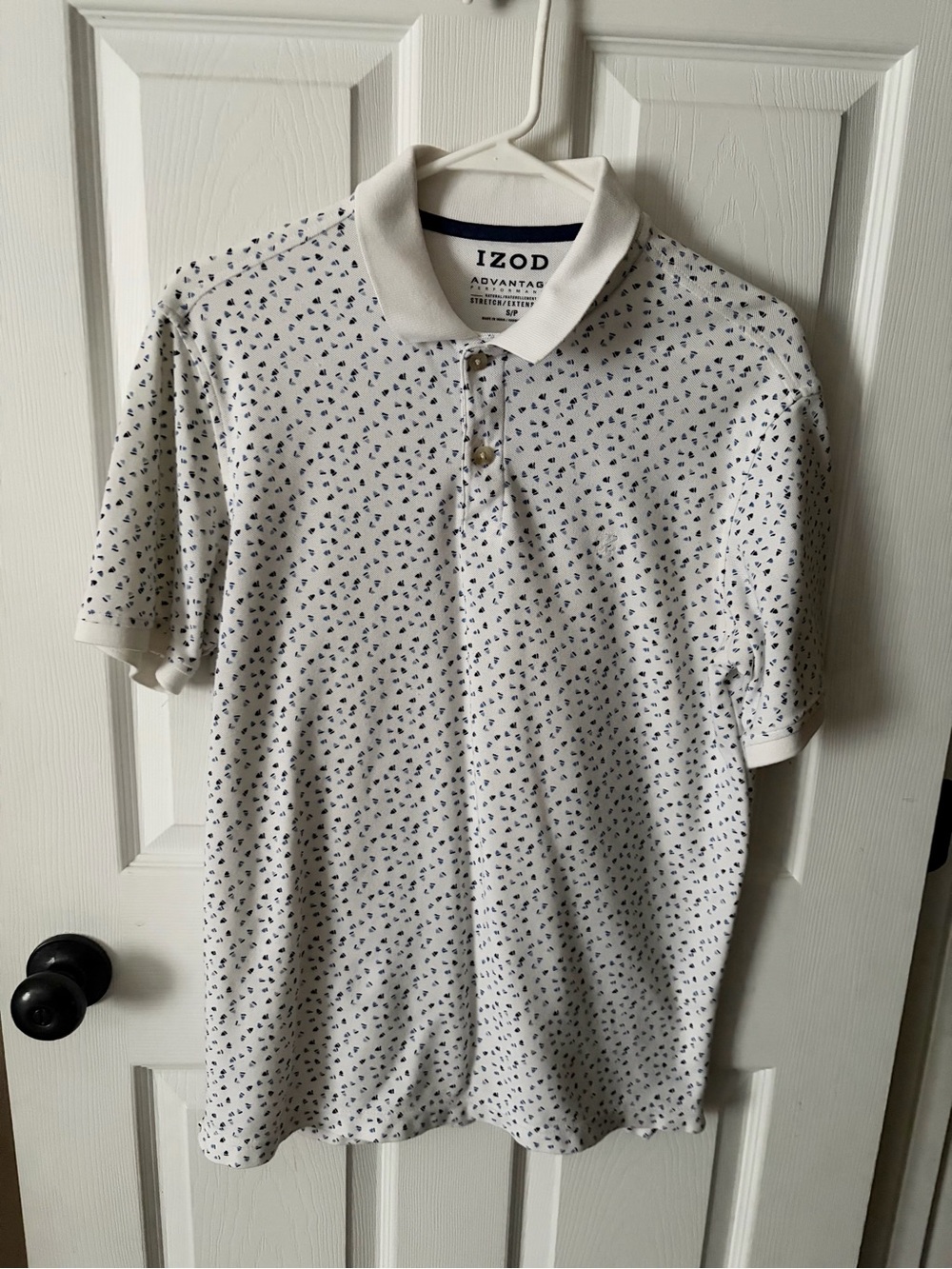 Men’s Izod Short Sleeve Polo With Sailboat Print Size S